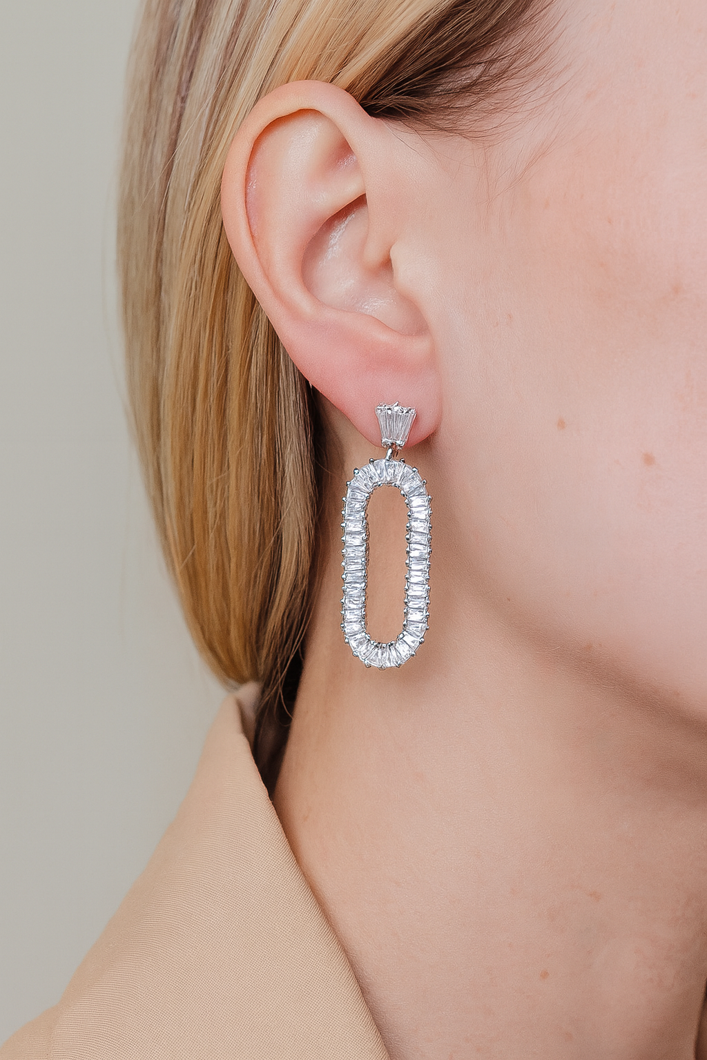 Crystal Mirage Oval Drop Earrings