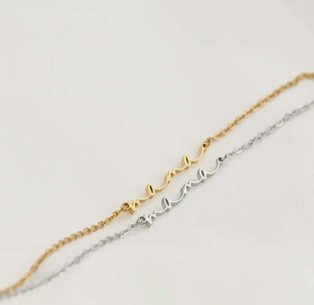 Mama Script Bracelet