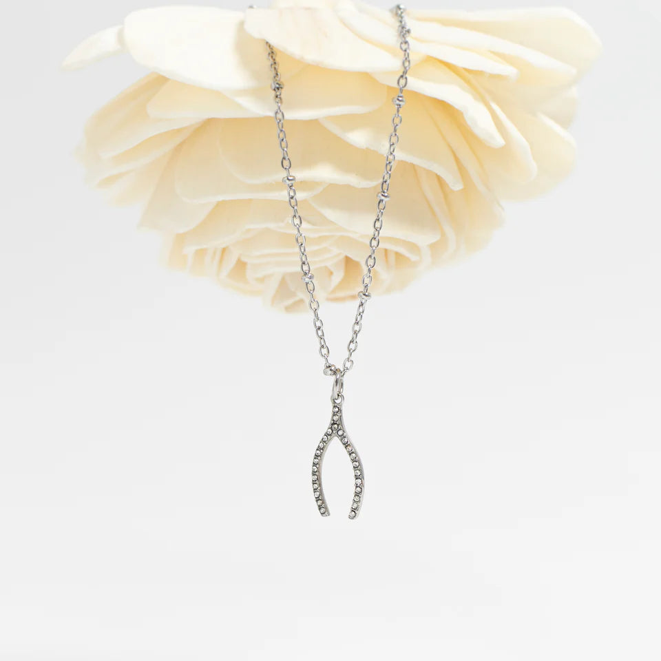 Lucky Wishbone Pendant Necklace