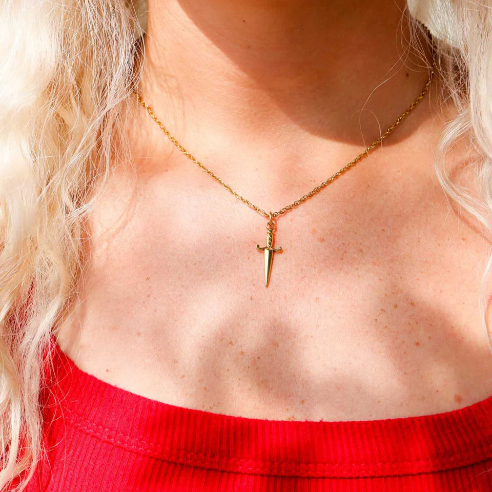 Midnight Dagger Pendant Necklace