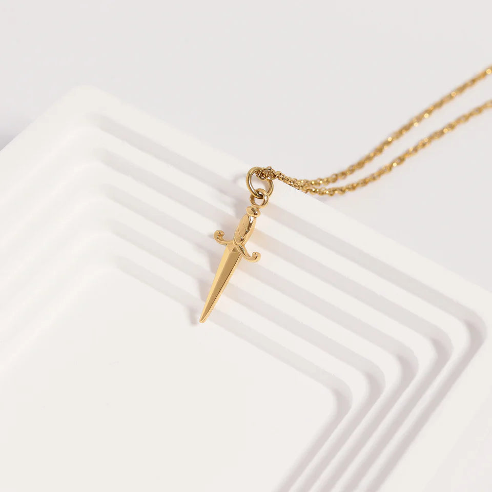 Midnight Dagger Pendant Necklace