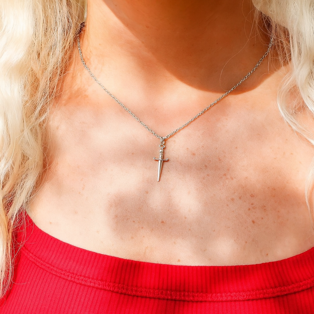 Midnight Dagger Pendant Necklace