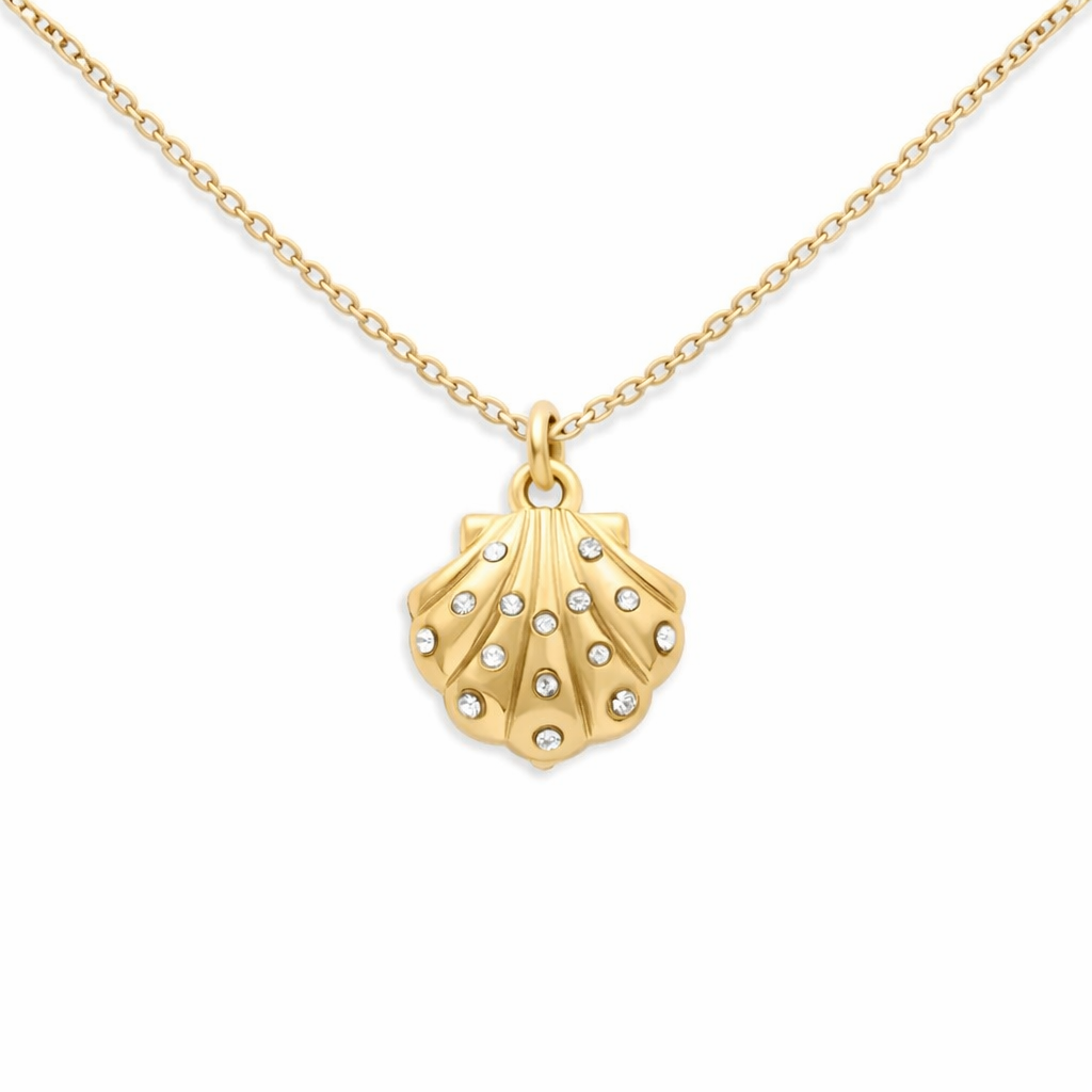 Seaside Spark Shell Pendant Necklace