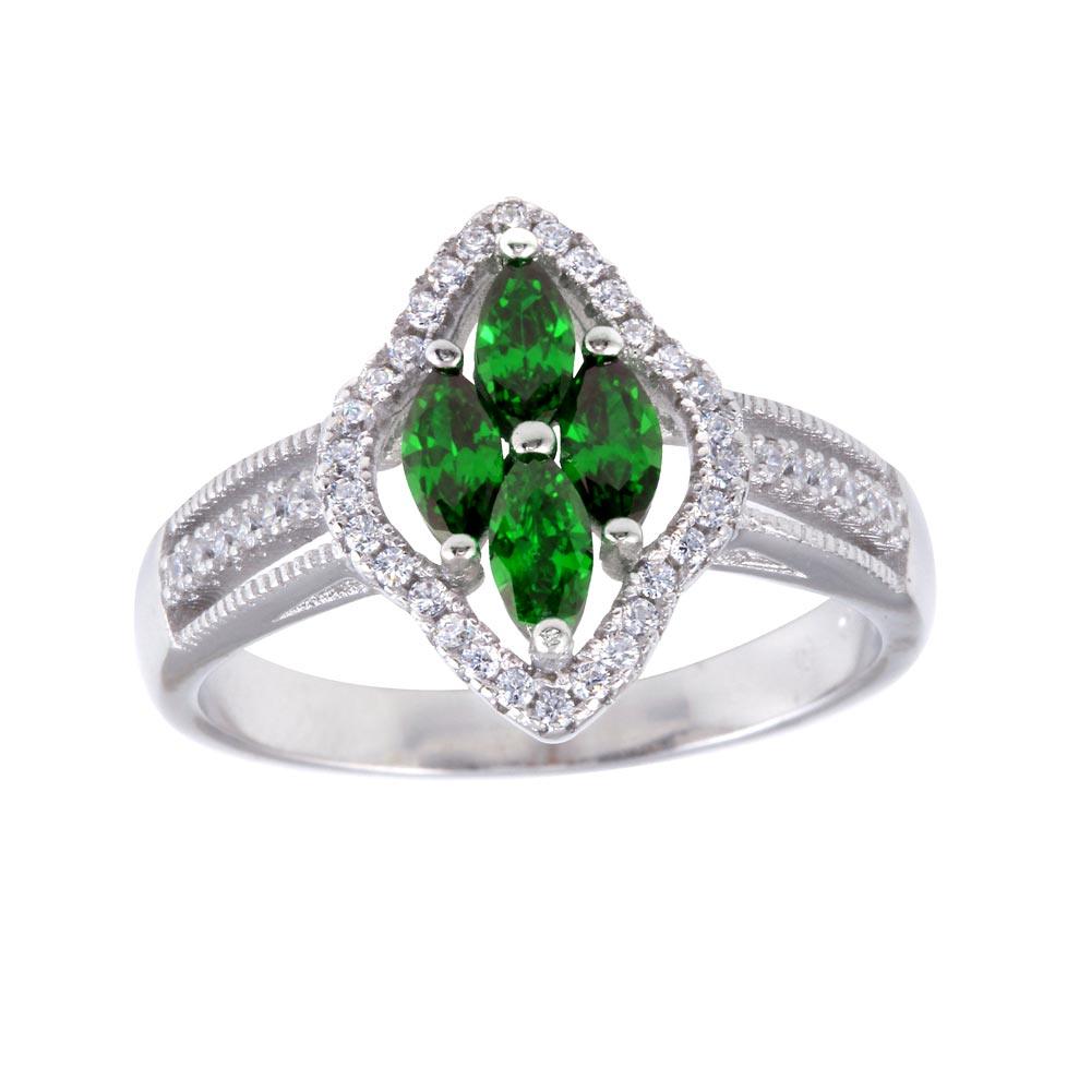 Crimson Halo Marquise Ring