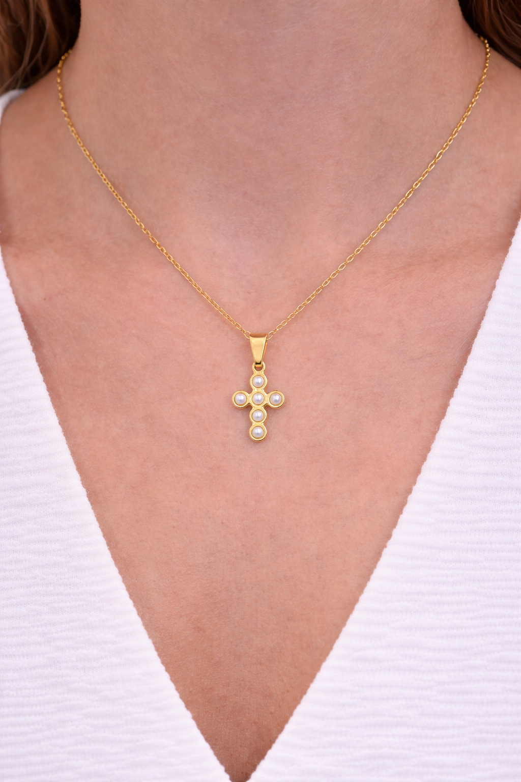 Pearl Cross Necklace
