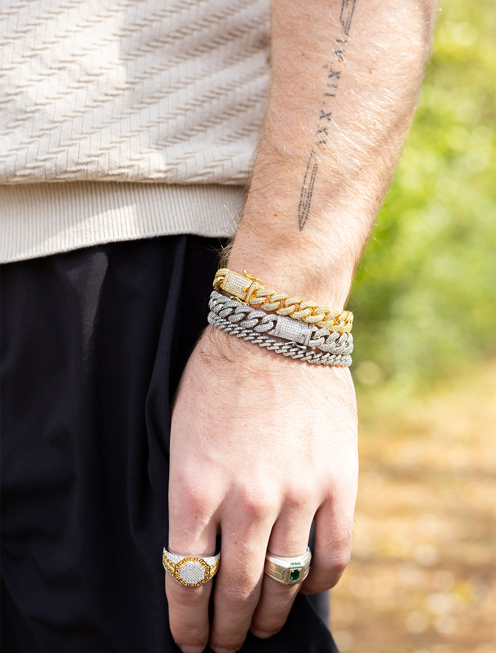 Moissanite 9.5mm Curb Bracelet