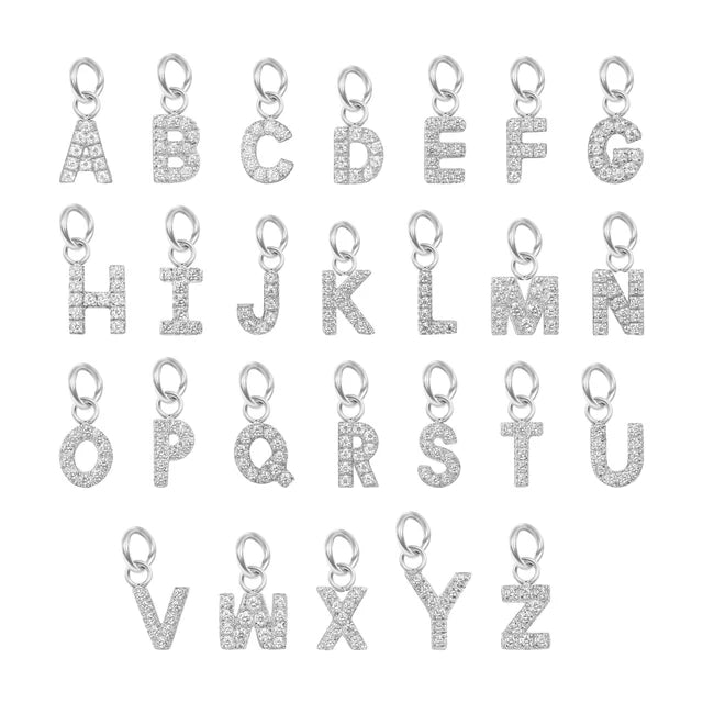 CZ Letter Pendant Necklace image 2
